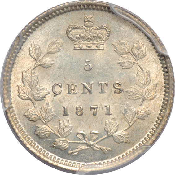 Canada - 1871 5C - PCGS MS-63
