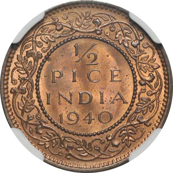 Multiple - 1856 Great Britain six pence PCGS MS-65, 1902 Great Britain Penny Shigh Sea Level NGC MS-64 RB, and a 1940 India half pice NGC MS-66 RB