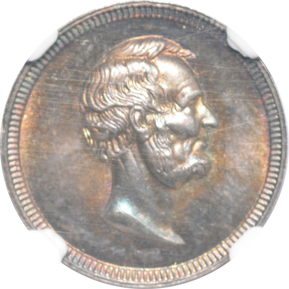 Lincoln and Grant Medal King-553 NGC MS-65, Martha Washington Medal B-H209A NGC MS-65, and a Louisiana Purchase souvenir coin