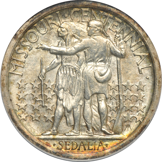 1921 Missouri 2X4 ANACS MS-61, plus three additional silver commemorative half-dollars
