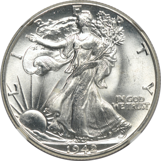 Nine certified GEM Walking Liberty half-dollars