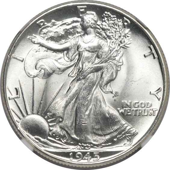 Nine certified GEM Walking Liberty half-dollars