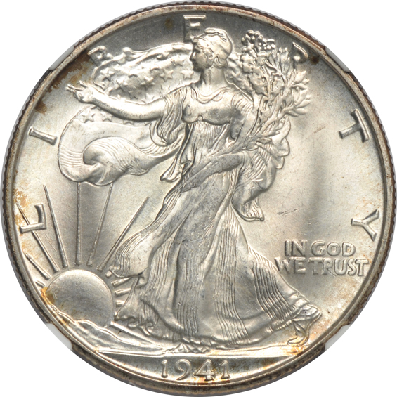 Nine certified GEM Walking Liberty half-dollars
