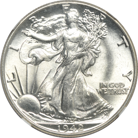Nine certified GEM Walking Liberty half-dollars