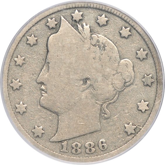 1866 with Rays Shield nickel PCGS AU-50, plus five additional certified nickel type coins