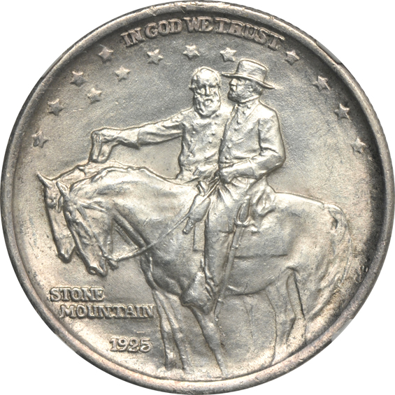 Eight silver commemorative half-dollars, all certified