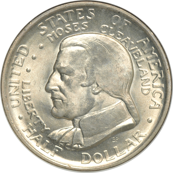 Eight silver commemorative half-dollars, all certified
