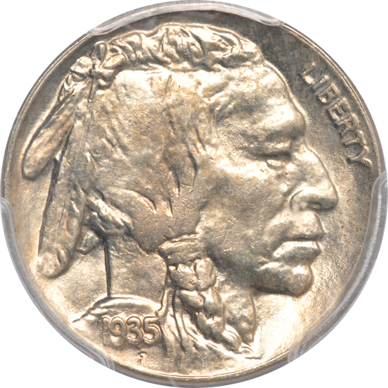 1937-D 3 Legged NGC MS-61, plus seven additional certified Buffalo nickels