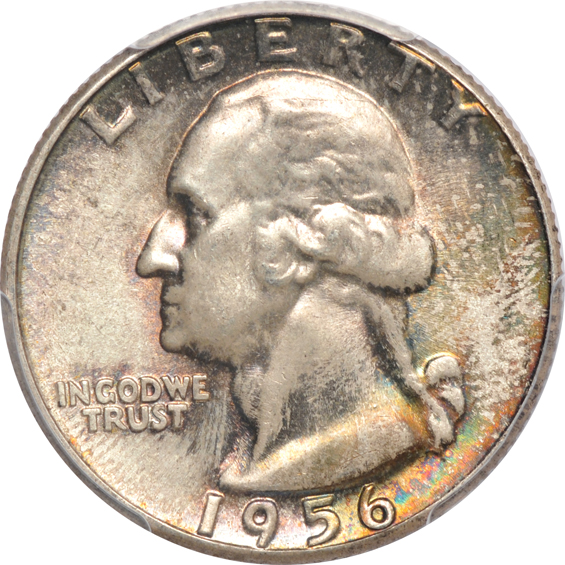 Thirty silver Washington quarters certified MS-65 by PCGS