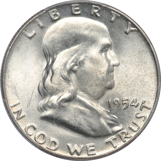Ten Franklin half-dollars with Full Bell Lines, all PCGS