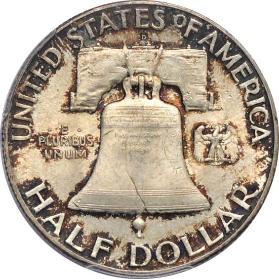 Sixteen Franklin half-dollars certified by PCGS