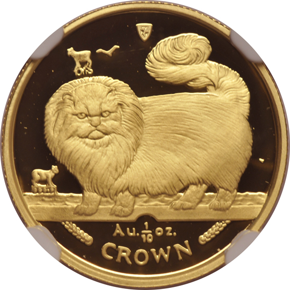 Isle Of Man - 1997 Cat Series Proof Gold Set, Long Haired Smoke, all NGC