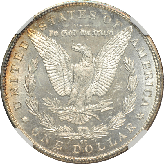1882-CC MS-63, 1883-CC MS-64, and an 1884-CC MS-64, all NGC