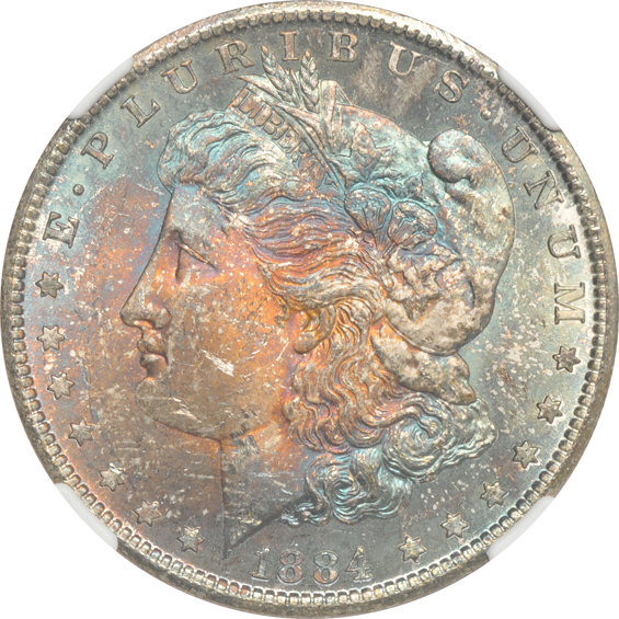 1882-CC MS-63, 1883-CC MS-64, and an 1884-CC MS-64, all NGC