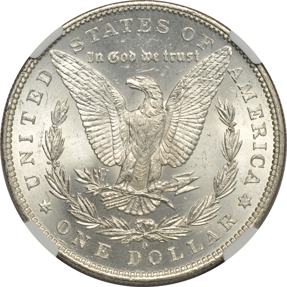 Five 1879-O certified by NGC, three MS-63 and two MS-62