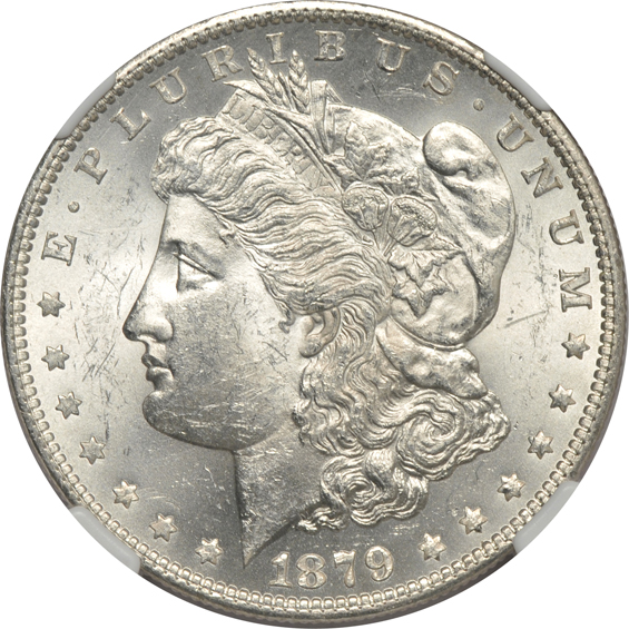 Five 1879-O certified by NGC, three MS-63 and two MS-62