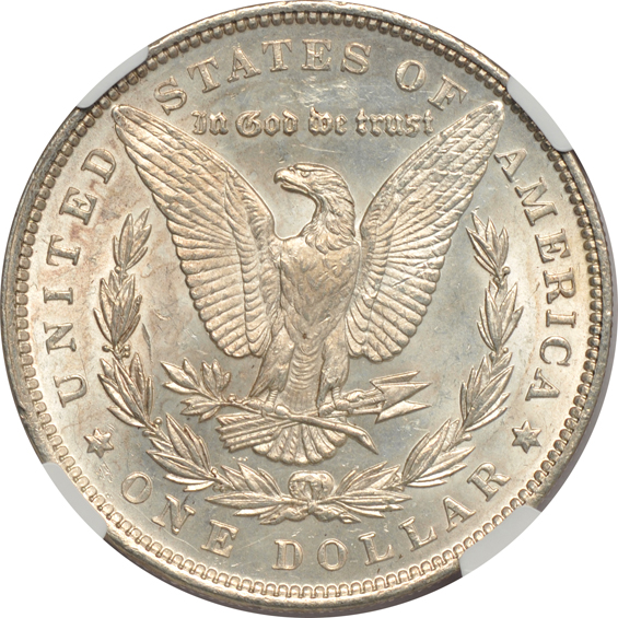 1887 NGC MS-65, 1892 NGC MS-61, and an 1899 PCGS XF-45