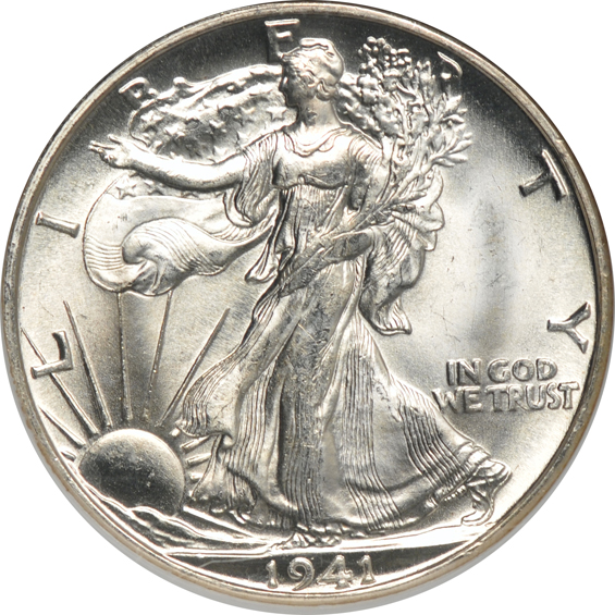 Eight certified Walking Liberty half-dollars