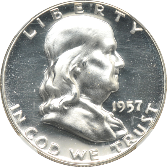 A Mercury dime, a Bust quarter, two Liberty Seated quarters, and three Franklin half-dollars