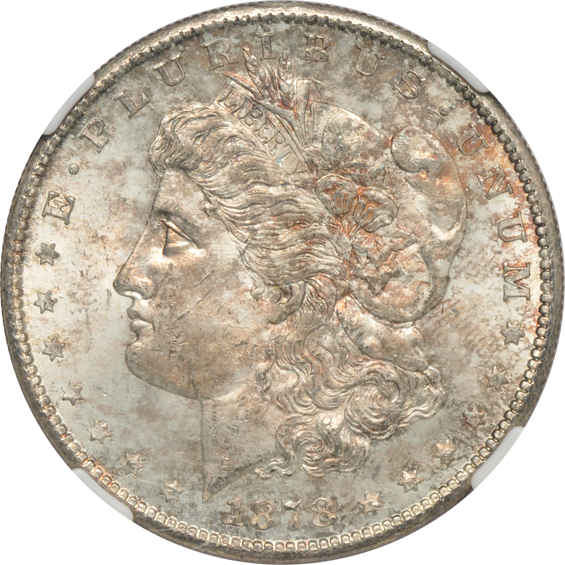 Six Morgan silver dollars certified by NGC
