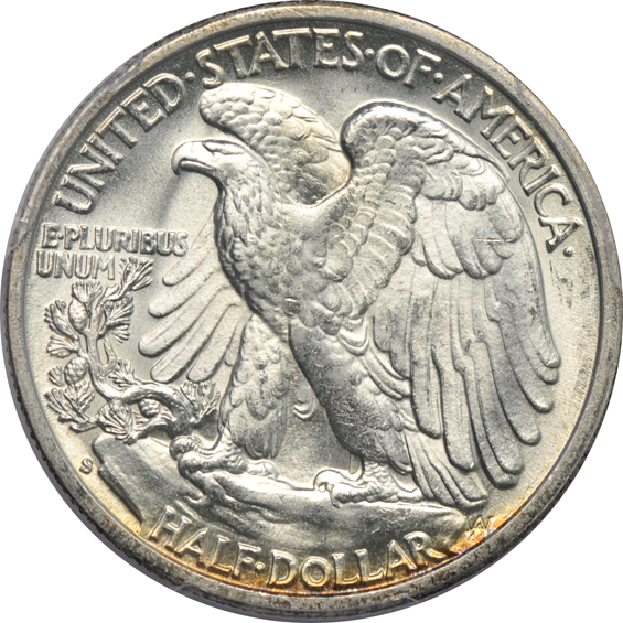 Group of eight Walking Liberty half-dollars certified MS-64