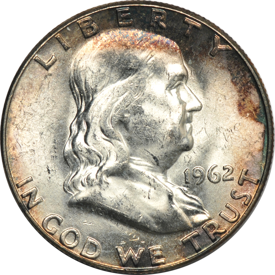 Twenty-nine Walking Liberty half-dollars and nine Franklin half-dollars