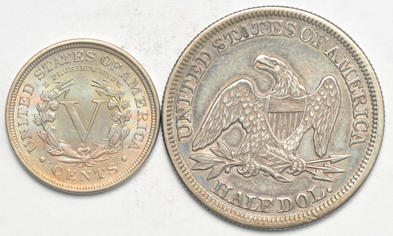 Thirty-four US type coins