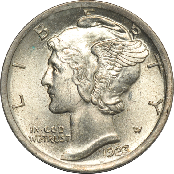 Group of forty-five Mercury dimes