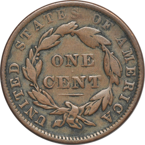 Eleven large cents, plus an 1867 two-cent piece