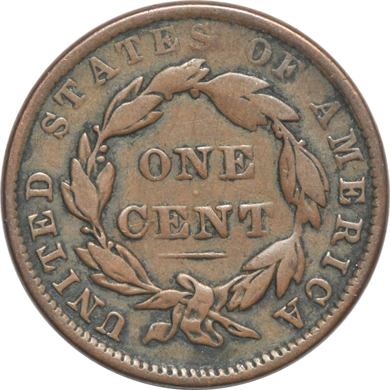 Eleven large cents, plus an 1867 two-cent piece