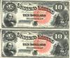 Sequential pair of 1880 $10 Fr# 106 - both ChCU
