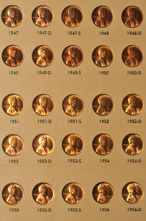 Complete collection of Lincoln cents, 1909 V.D.B through 2006-D