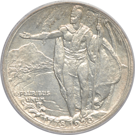 1928 Hawaiian PCGS Genuine (code 92, AU details/cleaned)