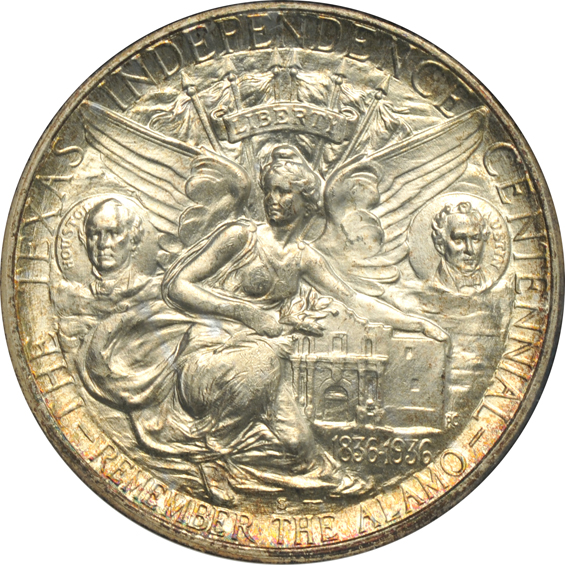 1936 Texas PDS, ANACS MS-65, MS-66, and MS-66, respectively