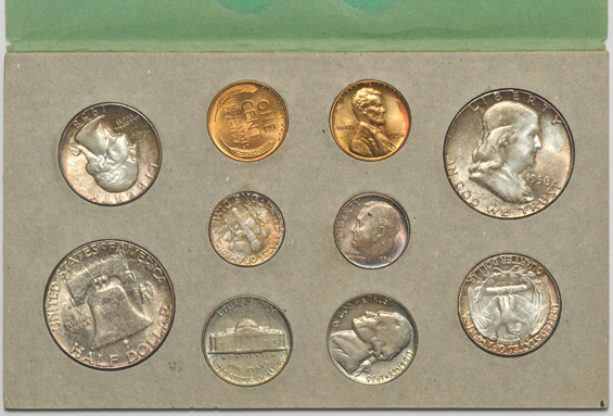 Two 1956 and three 1958 Mint Sets