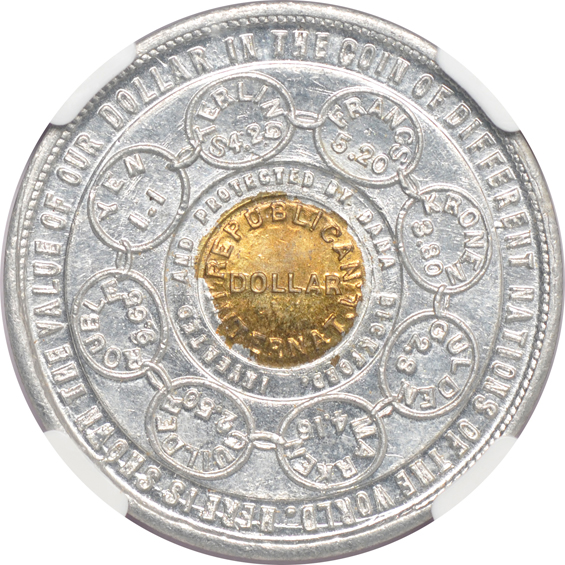 (1897) Bickford dollars, HK-835, NGC MS-66