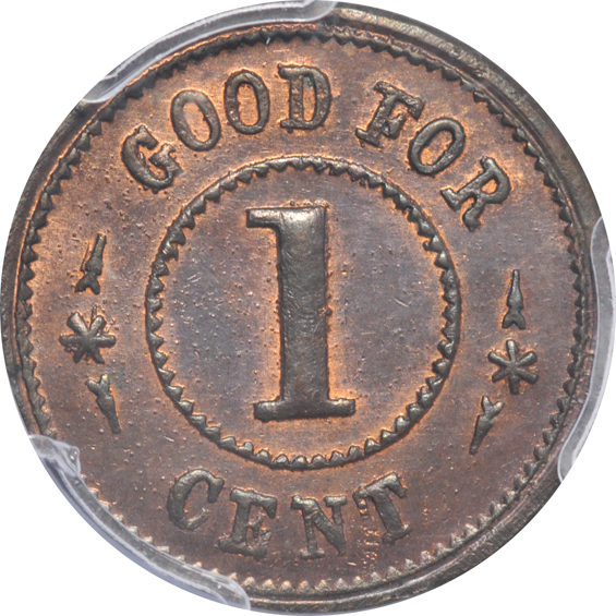 Three New York Store Card tokens certified by PCGS