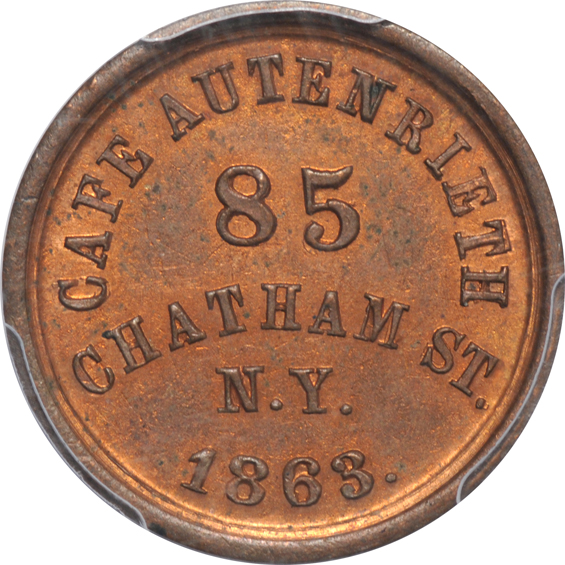 Three New York Store Card tokens certified by PCGS