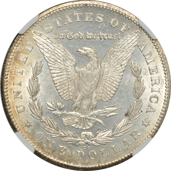 1878 8TF MS-63, 1878 7TF Reverse of 1878 MS-64, and an 1878-CC MS-62, all NGC