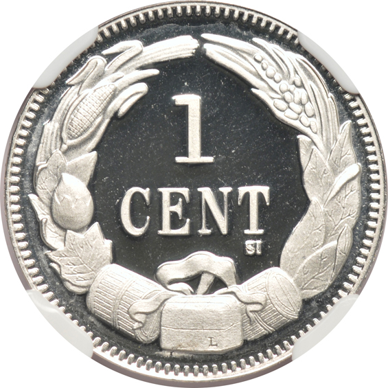1/4oz Platinum 1861 Confederate Cent Smithsonian Restrike, NGC