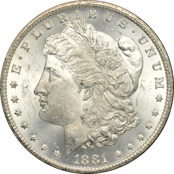 1880/79-CC MS-62, 1881-CC MS-63, and an 1885-CC MS-63, all GSA
