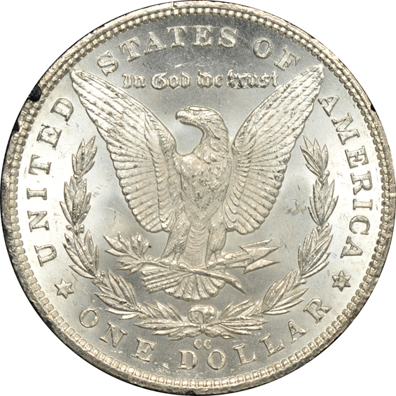 1880/79-CC MS-62, 1881-CC MS-63, and an 1885-CC MS-63, all GSA