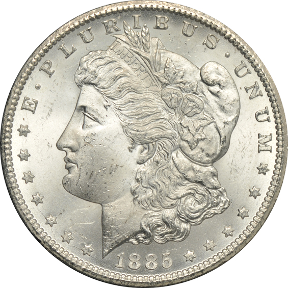 1880/79-CC MS-62, 1881-CC MS-63, and an 1885-CC MS-63, all GSA