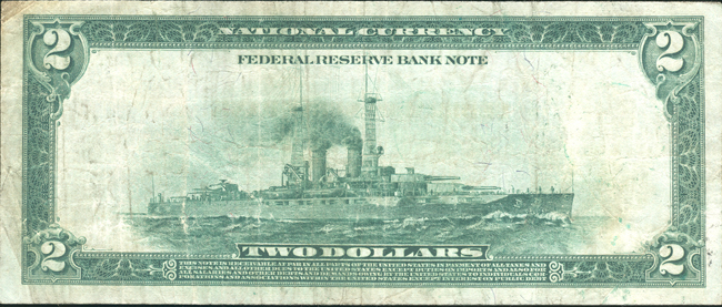 1918 $2 Cleveland Battleship Fr# 757 - F