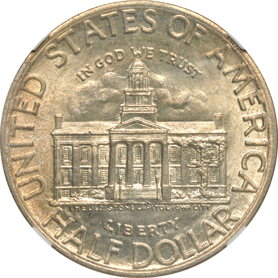 1946 Iowa, plus 1946, 1951-D, and 1951-S Booker T. Washington, all NGC MS-66