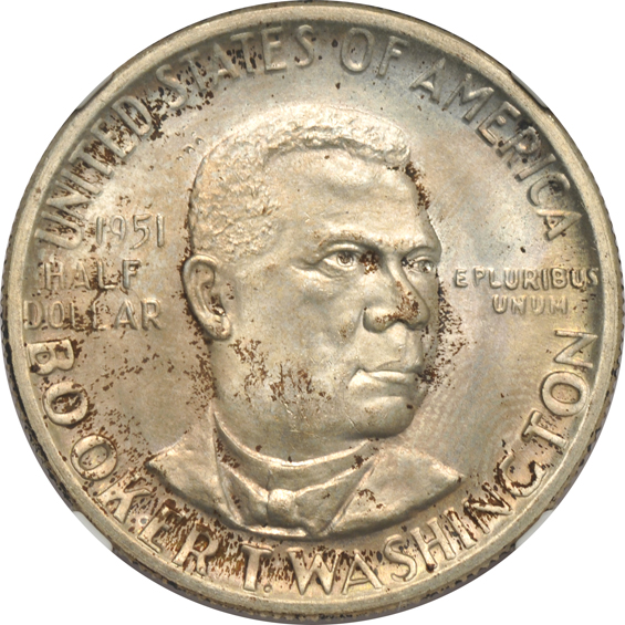 1946 Iowa, plus 1946, 1951-D, and 1951-S Booker T. Washington, all NGC MS-66