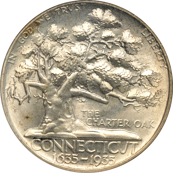 Four silver commemorative half-dollars certified MS-65