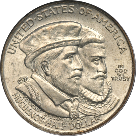 Four silver commemorative half-dollars certified MS-65