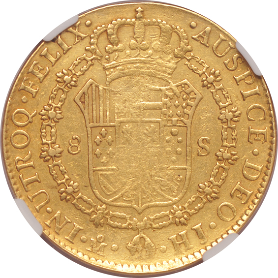 Mexico - 1809-MO HJ 8 escudo - NGC VF details/ex-jewelry