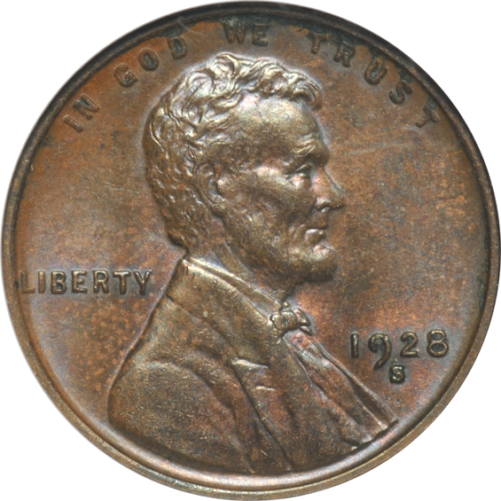 Five certified Lincoln cents